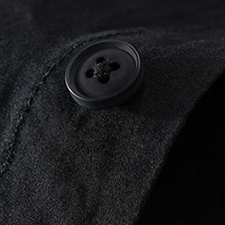 Buddha Stones Spring Daily Line Patchwork Design Lapel Men's Long Sleeve Cotton Linen Shirt With Pockets - image 20