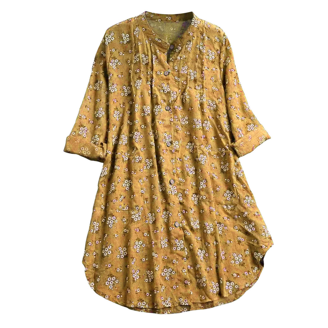 Buddha Stones Florals Buttons Long Sleeve Women's Shirt - image 5