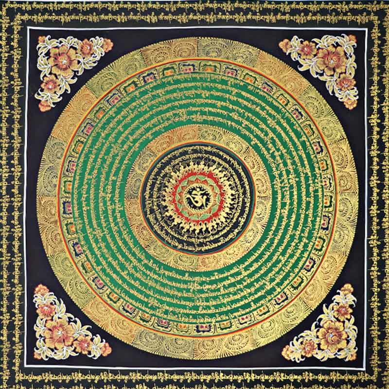 Buddha Stones Tibetan Thangka Painting Om Mani Padme Hum Scripture Handmade Decoration(Random Style) - image 14