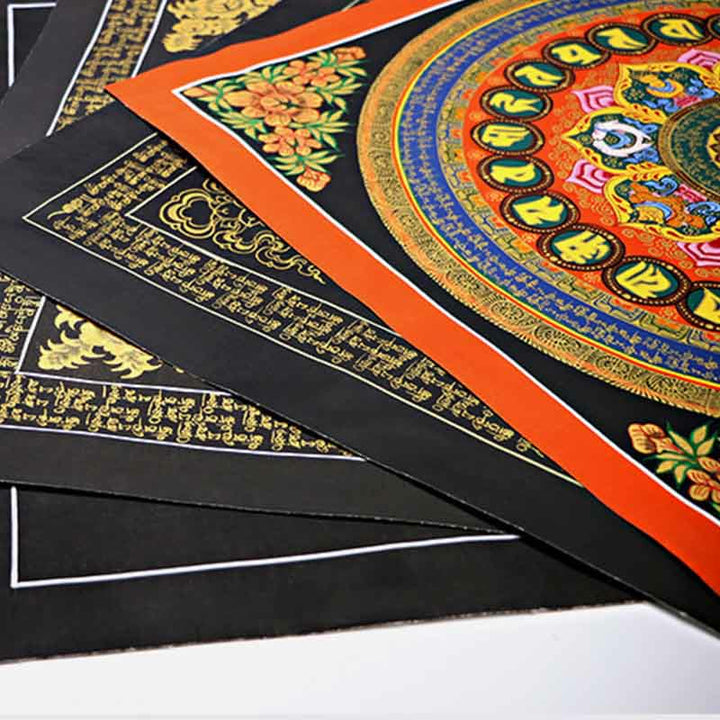 Buddha Stones Tibetan Thangka Painting Om Mani Padme Hum Scripture Handmade Decoration(Random Style) - image 17