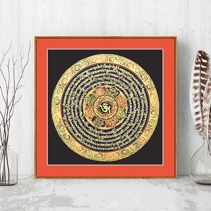 Buddha Stones Tibetan Thangka Painting Six True Words Scripture Handmade Decoration Blind Box(Random Style) - image 0