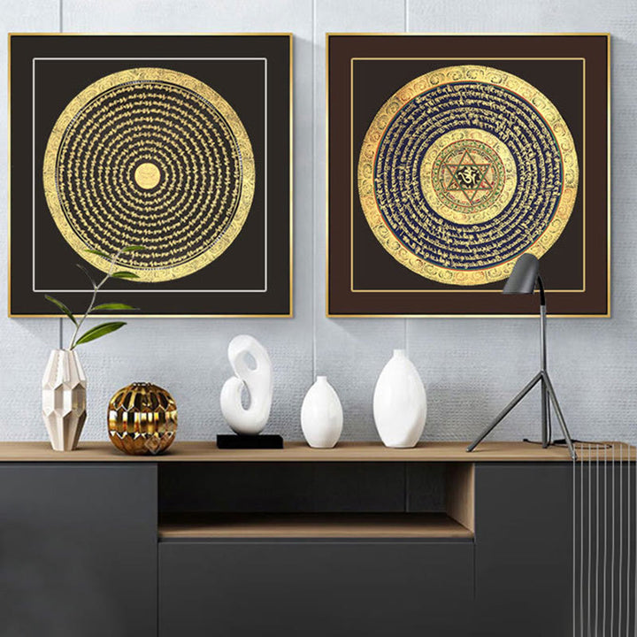 Buddha Stones Tibetan Thangka Painting Six True Words Scripture Handmade Decoration Blind Box(Random Style) - image 3