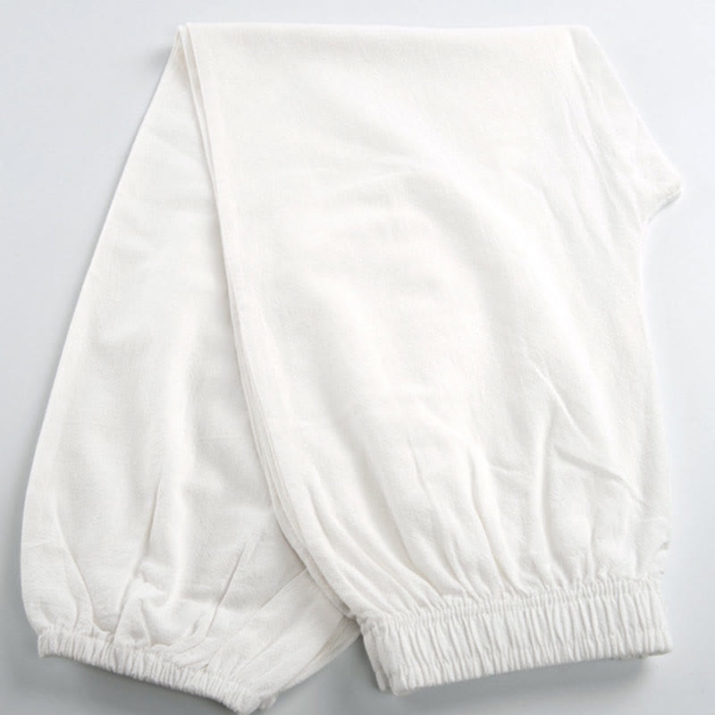 Buddha Stones Summer Solid Color Unisex Elastic Waist Tai Chi Qigong Practice Pants With Pockets - image 10