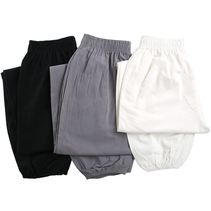 Buddha Stones Summer Solid Color Unisex Elastic Waist Tai Chi Qigong Practice Pants With Pockets - image 15