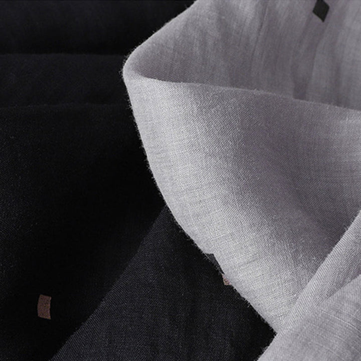 Buddha Stones Summer Casual Polka Dot Pattern Design Cotton Linen Women's Wide Leg Pants With Pockets - image 16