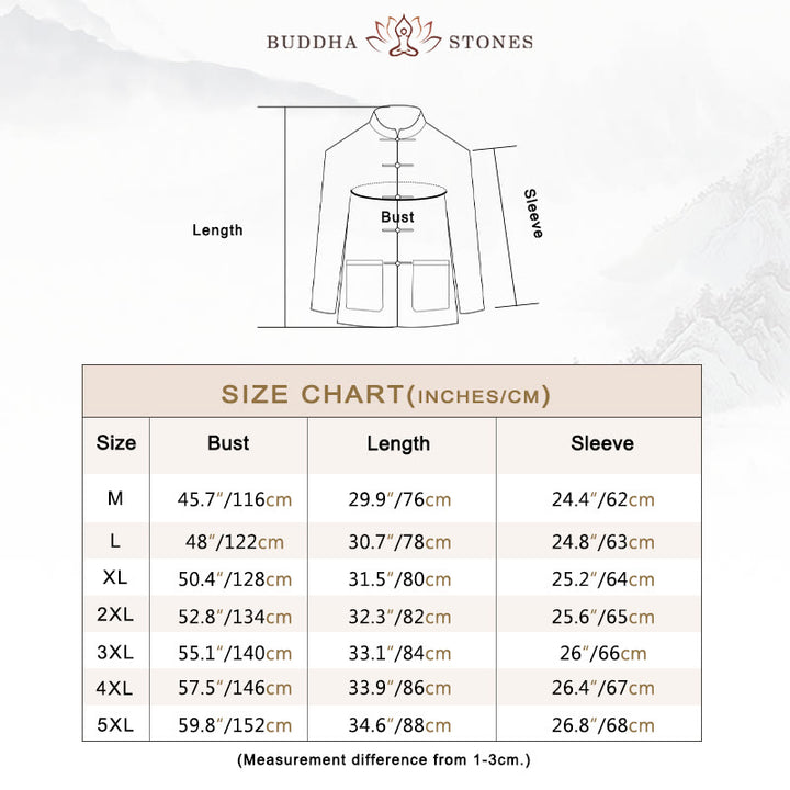 Buddha Stones Frog-Button Chinese Tang Suit Cotton Linen Men Jacket Shirt With Pockets - image 3