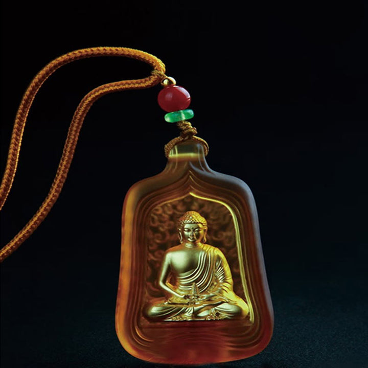 Buddha Stones Tibetan Medicine Buddha Liuli Crystal Compassion Serenity Necklace Pendant - image 11