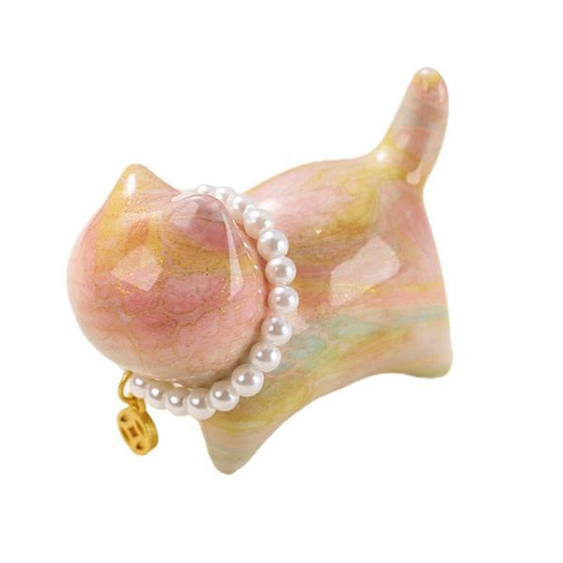 Buddha Stones Sandalwood Lucky Mini Cat Lacquer Craft Healing Decoration Random Color(Blind Box) - image 5