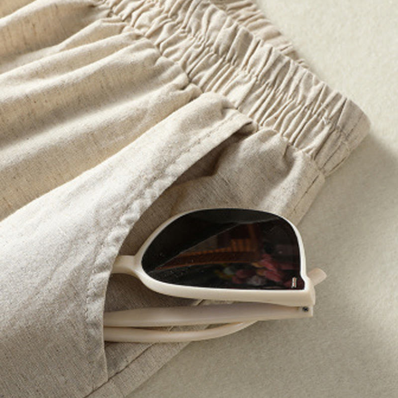 Buddha Stones Vintage Summer Casual Embroidery Paisley Pattern Women's  Cotton Linen Harem Pants With Pockets - image 11