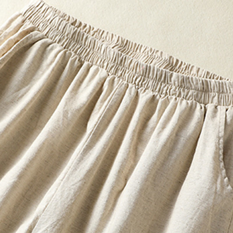 Buddha Stones Vintage Summer Casual Embroidery Paisley Pattern Women's  Cotton Linen Harem Pants With Pockets - image 9