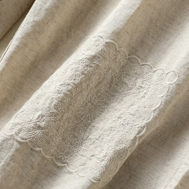 Buddha Stones Vintage Summer Casual Embroidery Paisley Pattern Women's  Cotton Linen Harem Pants With Pockets - image 15