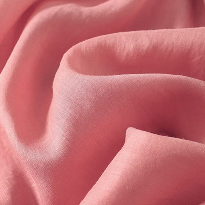 Buddha Stones Summer Short Sleeve Pleats Lace-up Cotton Linen Women's Midi Dress With Pockets - image 9