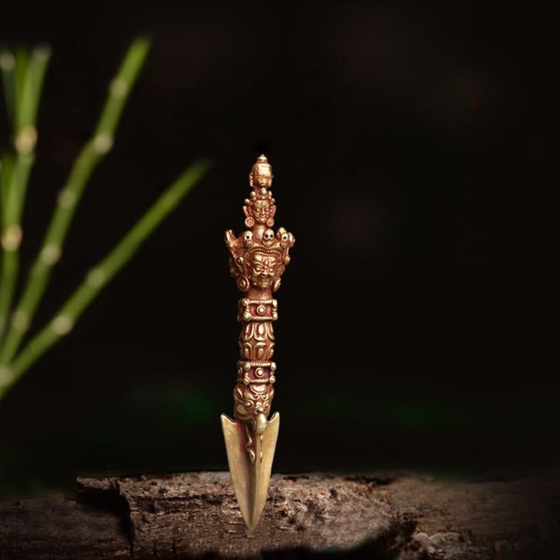 Buddha Stones Handmade Small Nepal Vajra Dorje Strength Copper Metal Decoration - image 4