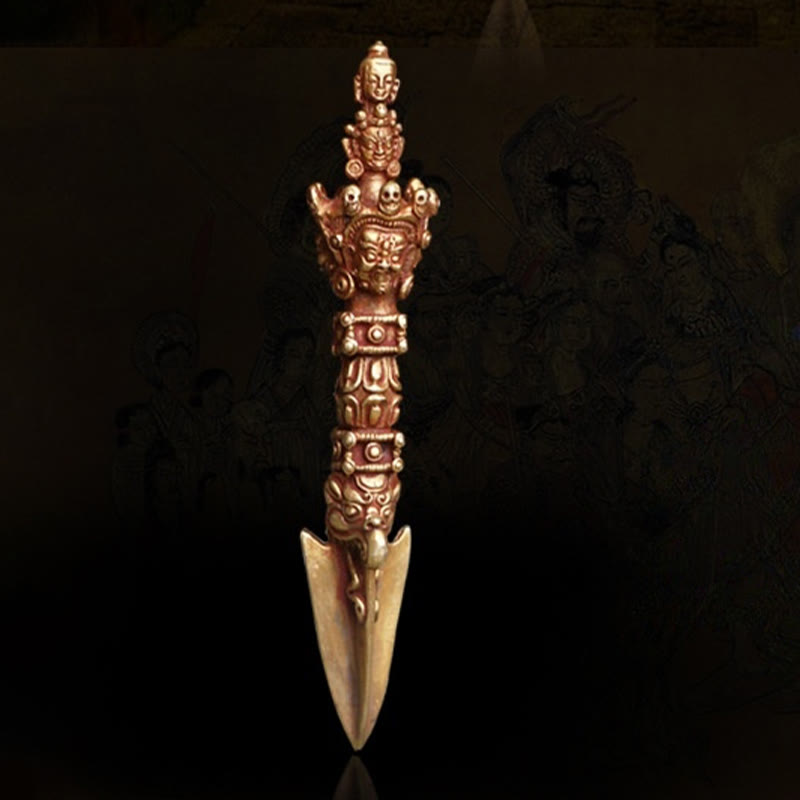 Buddha Stones Handmade Small Nepal Vajra Dorje Strength Copper Metal Decoration - image 12