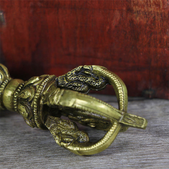 Buddha Stones Handmade Nepal Five Prong Vajra Dorje Copper Metal Decoration - image 3