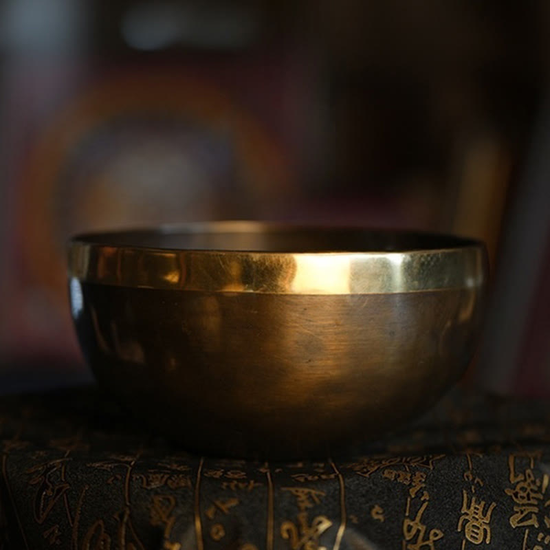 Buddha Stones Handmade Nepal Singing Bowl Simple Pattern for Healing and Meditation Sound Bowl Set - image 0