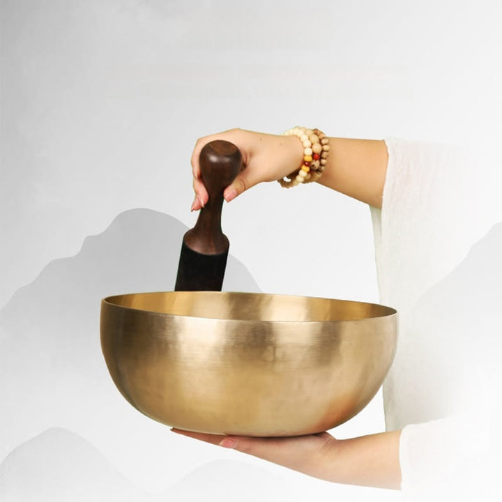 Buddha Stones Handmade Nepal Golden Singing Bowl for Healing and Meditation Sound Bowl Set - image 18