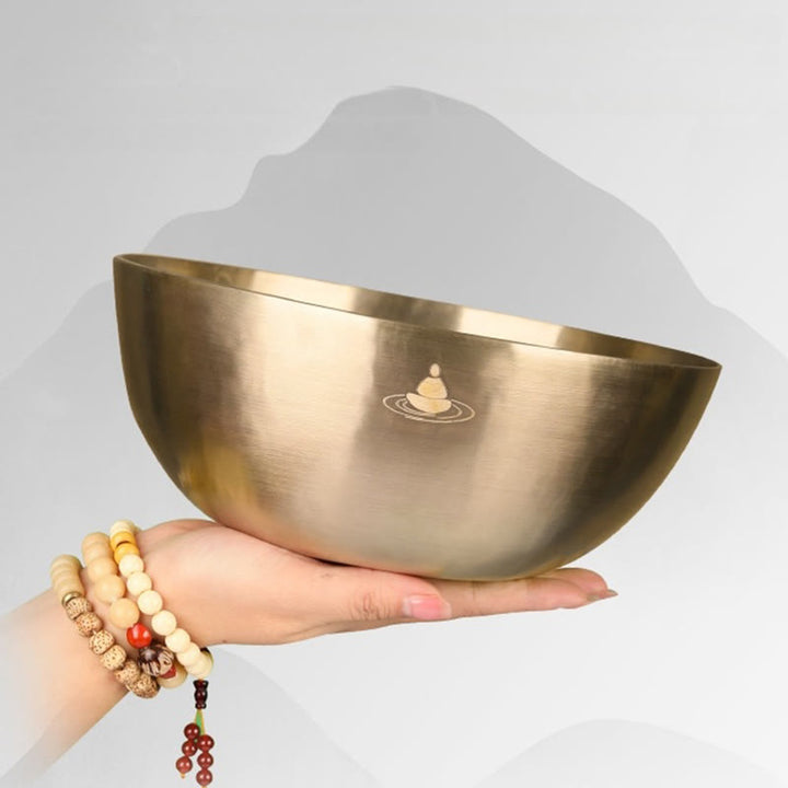 Buddha Stones Handmade Nepal Golden Singing Bowl for Healing and Meditation Sound Bowl Set - image 7