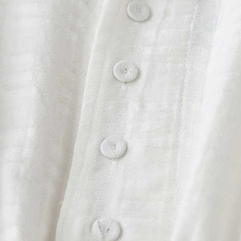 Buddha Stones Retro Solid Color Drawstring Frog-Button Design Long Sleeve Cotton Linen Midi Dress With Pockets - image 12