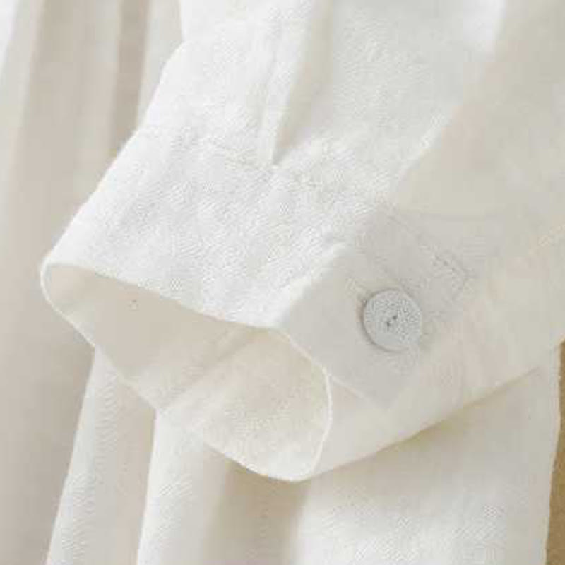 Buddha Stones Retro Solid Color Drawstring Frog-Button Design Long Sleeve Cotton Linen Midi Dress With Pockets - image 13