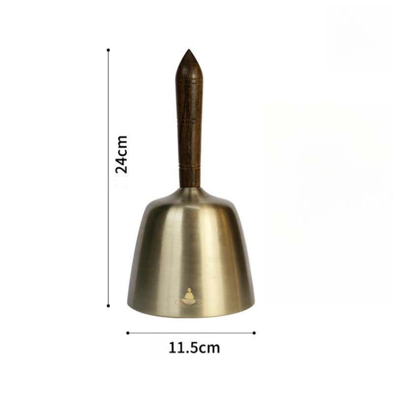 Buddha Stones Handmade Hand-held Awakening Singing Bell Chime for Healing and Meditation Wooden Handle Sound Set - image 8