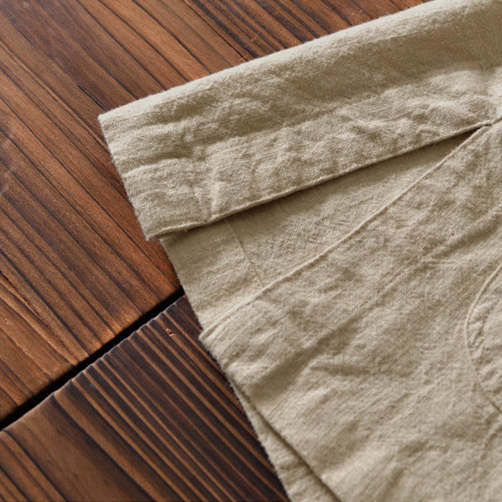 Buddha Stones Frog-Button Chinese Tang Suit Cotton Linen Men Jacket Shirt With Pockets - image 27