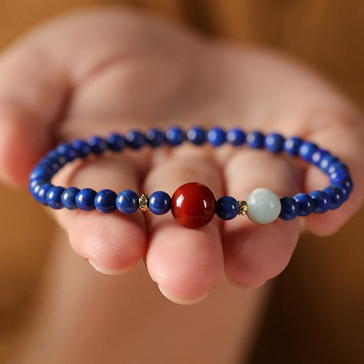 Buddha Stones Small Lazurite Lapis Lazuli Agate Ultra-thin Beads Positive Bracelet - image 10