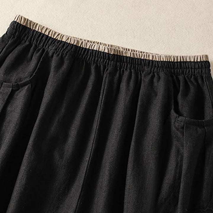 Buddha Stones Casual Embroidery Women's Cotton Linen 7-8 Length Harem Pants With Pockets - image 31