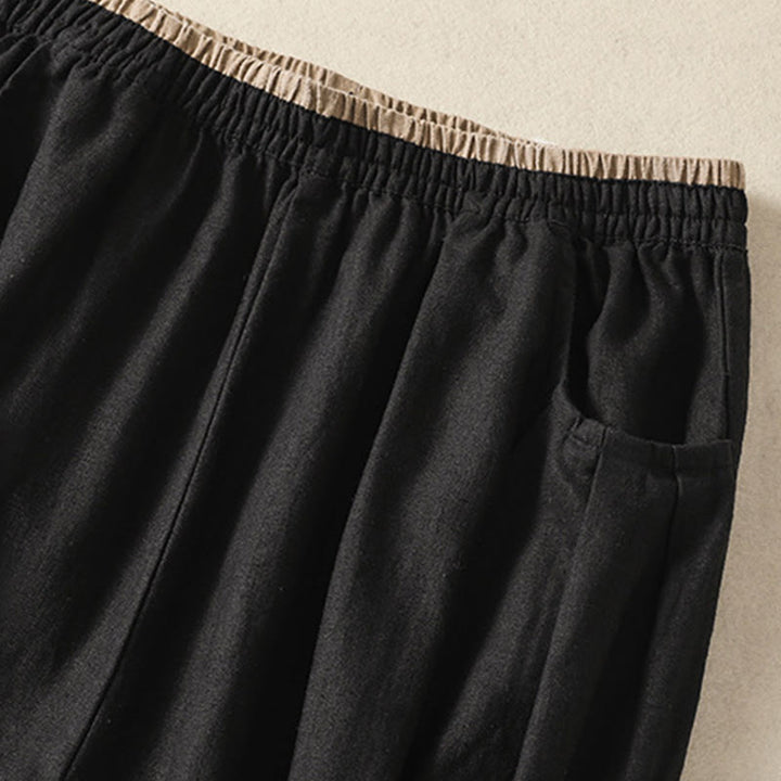 Buddha Stones Casual Embroidery Women's Cotton Linen 7-8 Length Harem Pants With Pockets - image 32