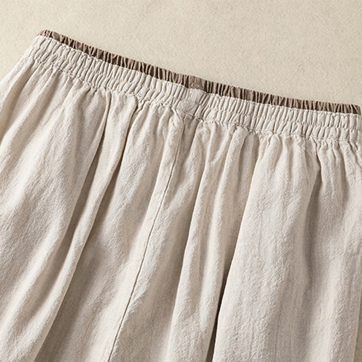 Buddha Stones Casual Embroidery Women's Cotton Linen 7-8 Length Harem Pants With Pockets - image 10