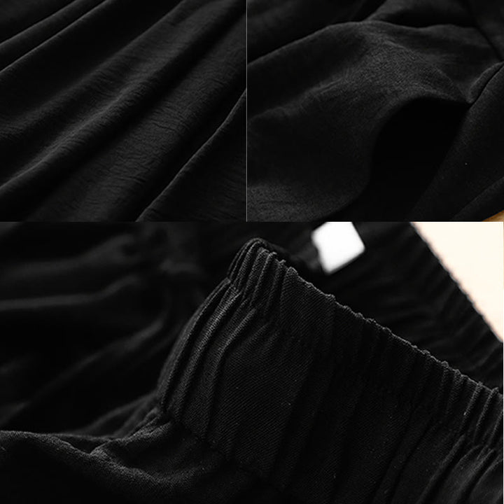 Buddha Stones Causal Ethnic Simple Drawstring Design Women's Wide Leg Cropped Pants With Pockets - image 12