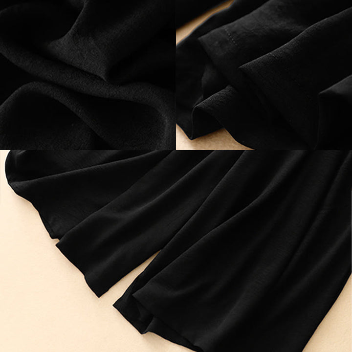 Buddha Stones Causal Ethnic Simple Drawstring Design Women's Wide Leg Cropped Pants With Pockets - image 11