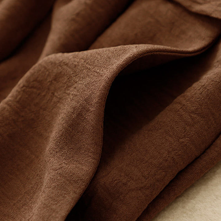 Buddha Stones Causal Ethnic Simple Drawstring Design Women's Wide Leg Cropped Pants With Pockets - image 4