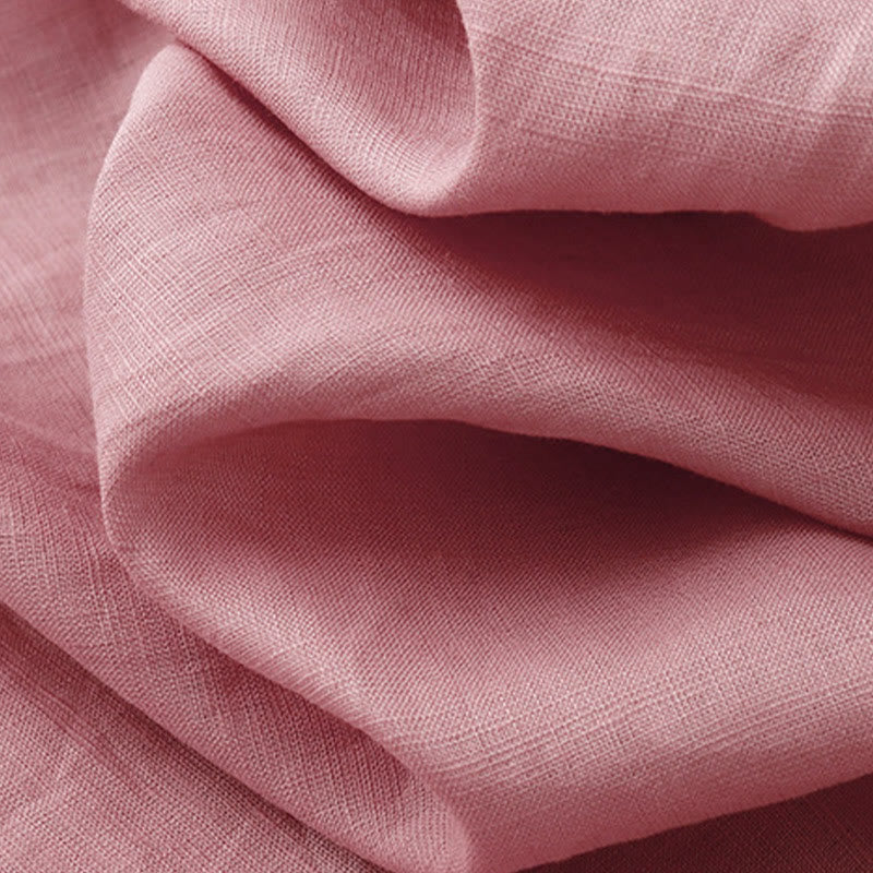 Buddha Stones Summer 2pcs Plain Long Sleeve Shirt Top Cardigan Shorts Meditation Clothing Women's Set With Pockets - image 14