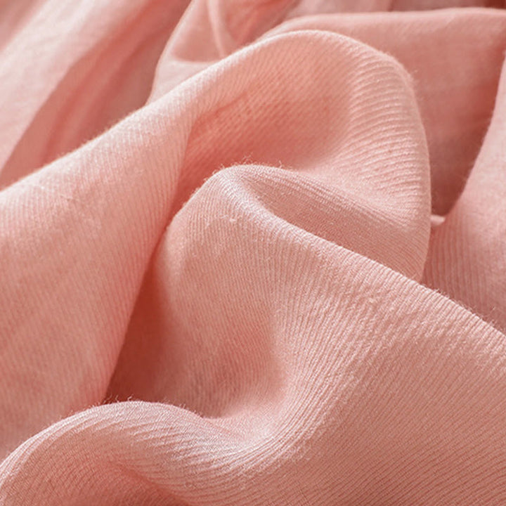 Buddha Stones Casual Daily Plain Button Ruffled Design Stand Collar Women's Cotton Linen Three Quarter Sleeve Shirt - image 29