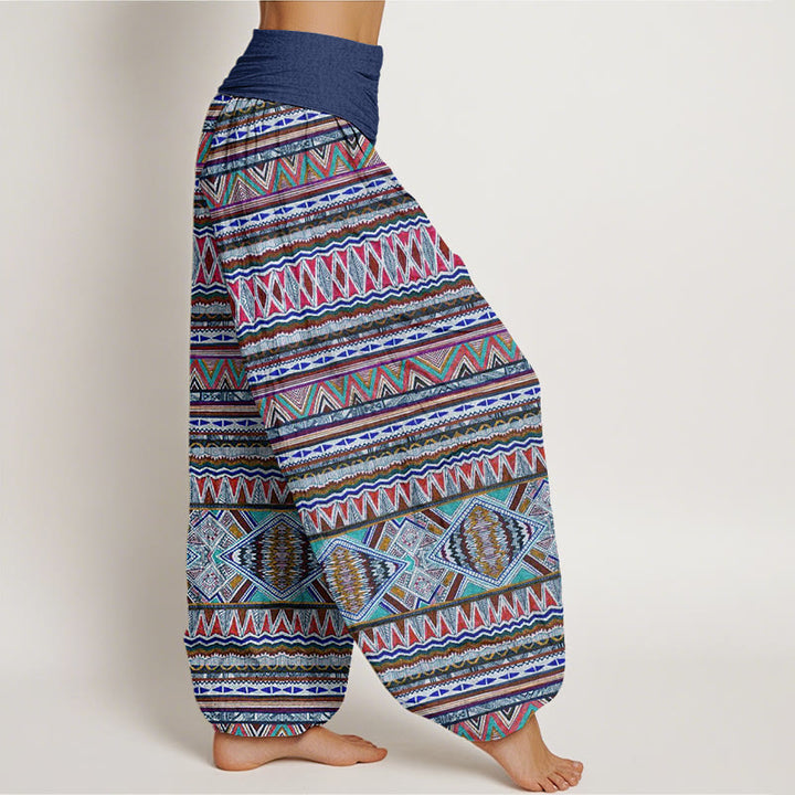 Buddha Stones Casual Tribal Style Geometric Pattern Women's Elastic Waist Harem Pants - image 8
