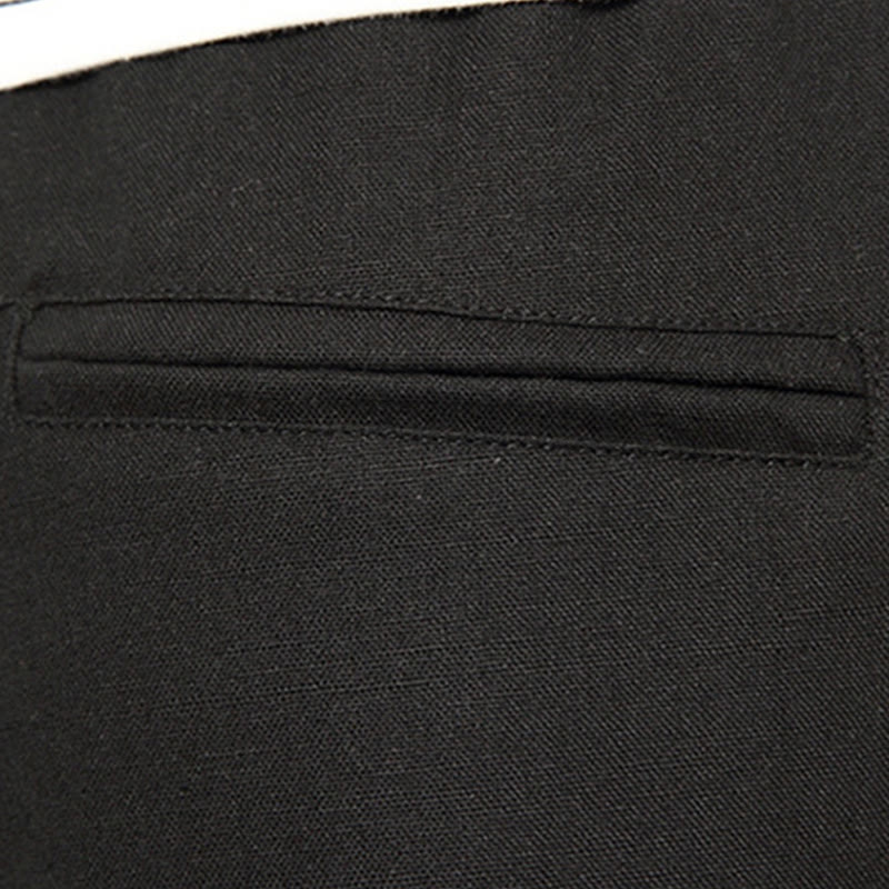 Buddha Stones Spring Plain Simple Patchwork Design Drawstring Cotton Linen Men's 7-8 Length Wide Leg Pants With Pockets - image 23