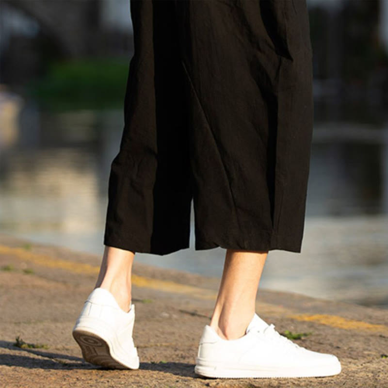 Buddha Stones Summer Plain Pleat Design Drawstring Men's 7-8 Length Cotton Linen Pants With Pockets - image 10