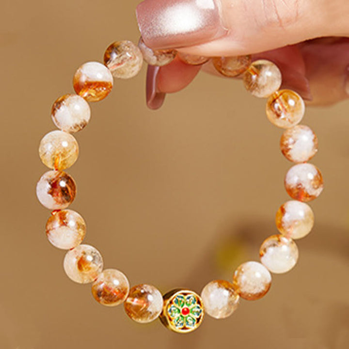 Buddha Stones 999 Sterling Silver Om Mani Padme Hum Citrine Protection Bracelet - image 2