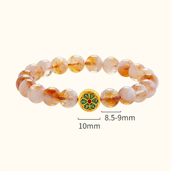 Buddha Stones 999 Sterling Silver Om Mani Padme Hum Citrine Protection Bracelet - image 4