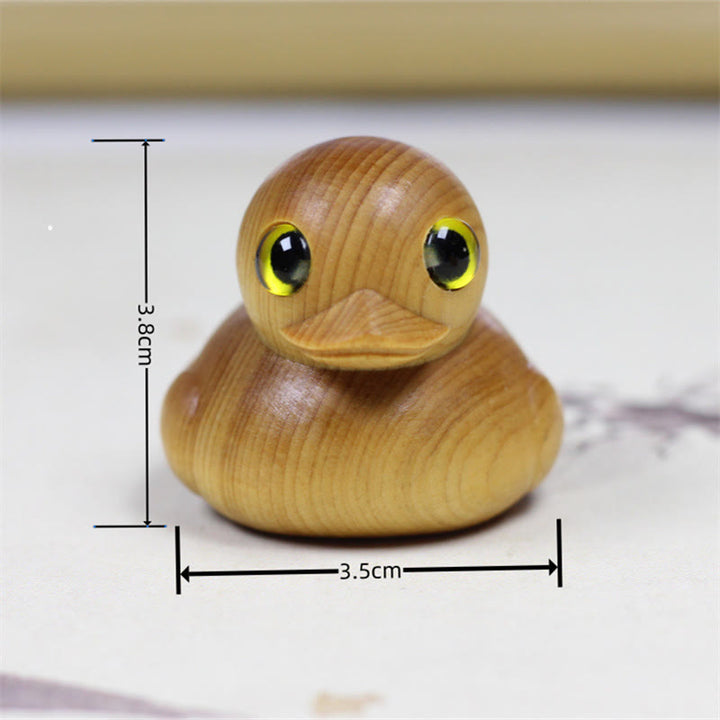 Buddha Stones Mini Thuja Sutchuenensis Wood Cute Duck Statue Prosperity Decoration