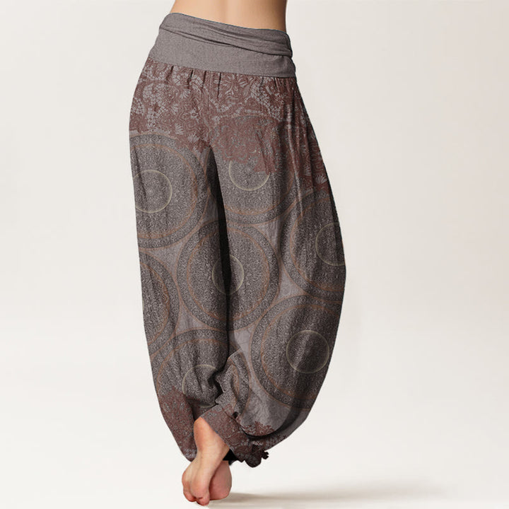 Buddha Stones Pure Cotton Casual Flowers Compass Design Women's Elastic Waist Harem Pants - image 7