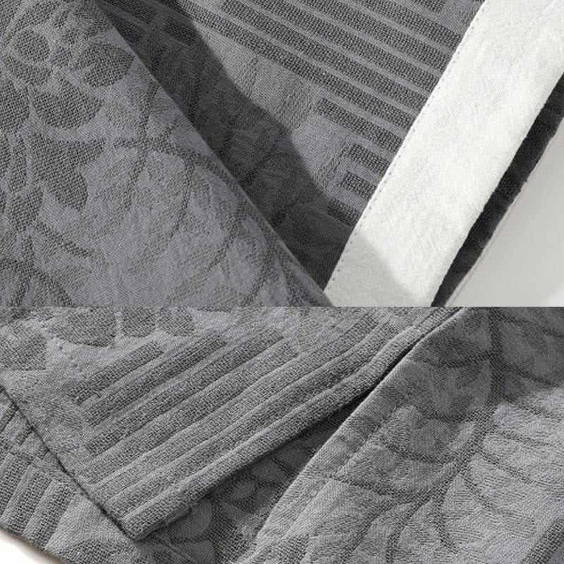 Buddha Stones Casual Summer Jacquard Floral Pattern Frog-Button Men's Stand Collar Contrasting Color Half Sleeve Cotton Shirt - image 8