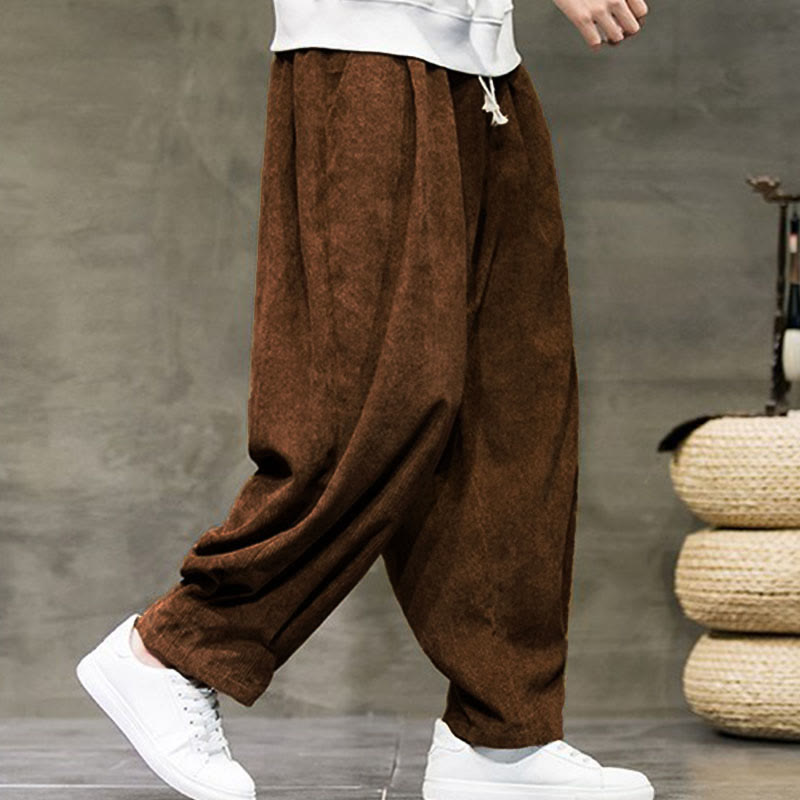 Buddha Stones Casual Plain Cotton Bloomer Men's Pants With Pockets - image 30