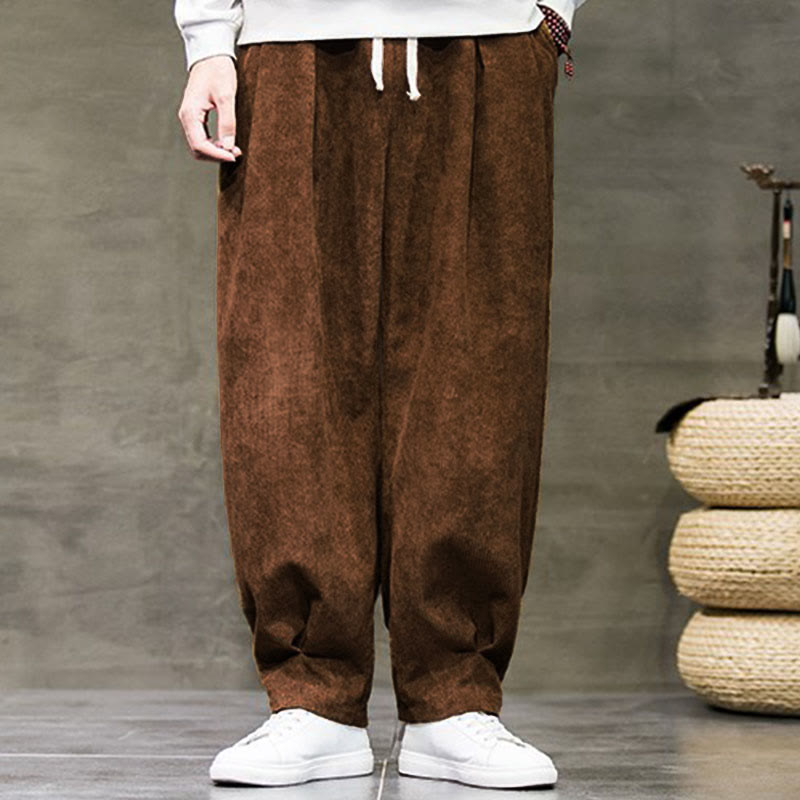 Buddha Stones Casual Plain Cotton Bloomer Men's Pants With Pockets - image 34