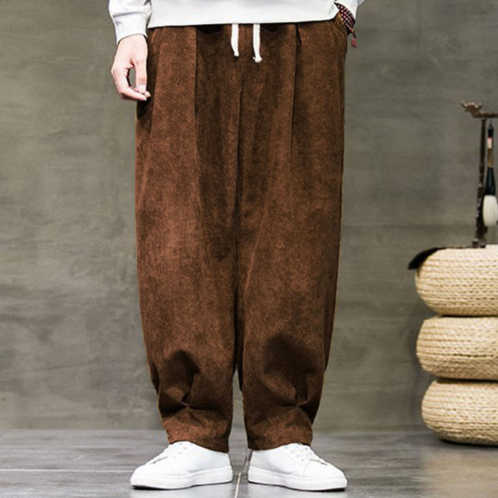 Buddha Stones Casual Plain Cotton Bloomer Men's Pants With Pockets - image 34
