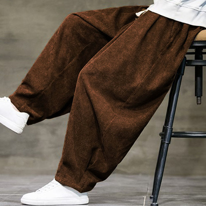 Buddha Stones Casual Plain Cotton Bloomer Men's Pants With Pockets - image 36