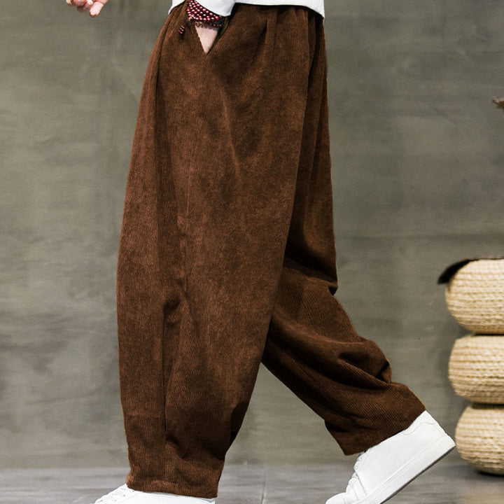 Buddha Stones Casual Plain Cotton Bloomer Men's Pants With Pockets - image 32