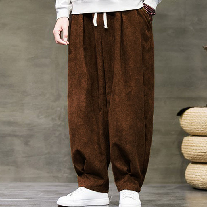 Buddha Stones Casual Plain Cotton Bloomer Men's Pants With Pockets - image 37
