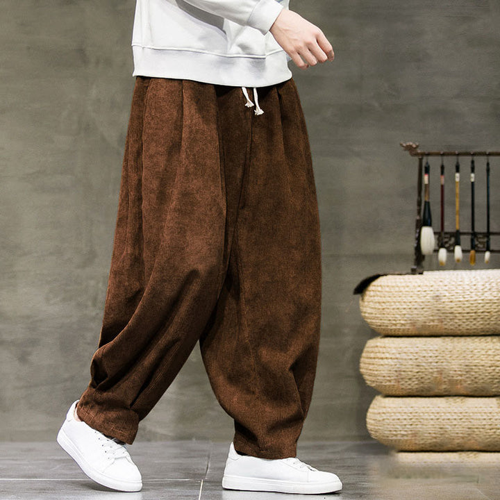 Buddha Stones Casual Plain Cotton Bloomer Men's Pants With Pockets - image 35